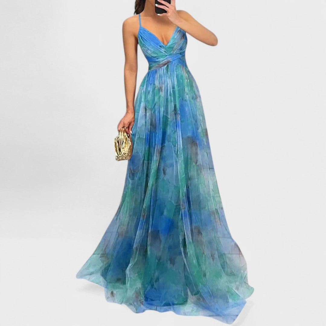 Rita – Vestido largo con flores que conquista miradas