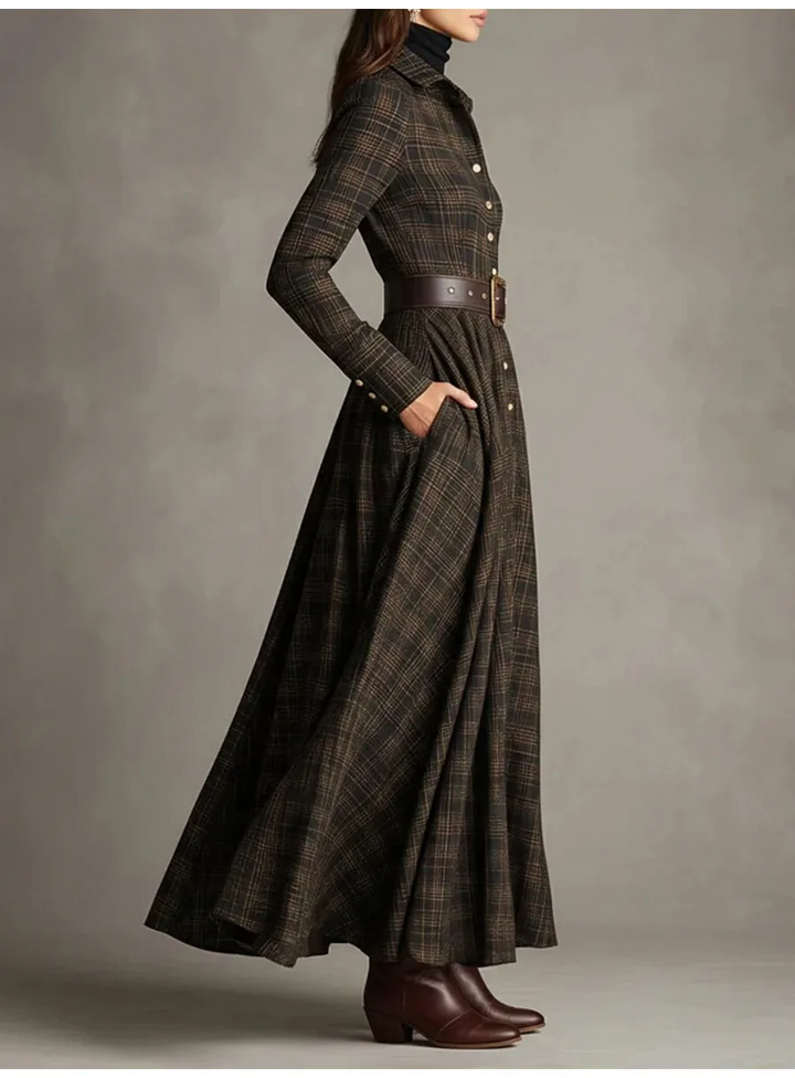 Sarah™ Maxi de Inspiración Vintage con Cinturón