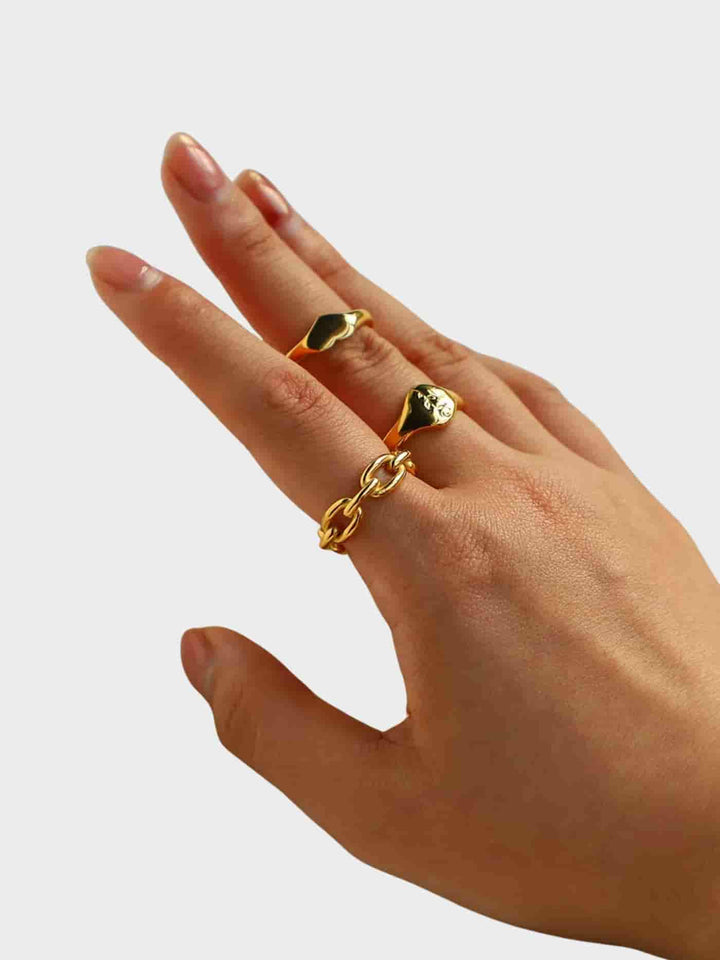 HARPER | ANILLO TIPO CADENA EN ORO PULIDO