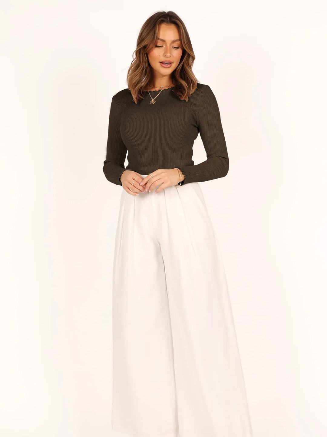 Top de mujer de manga larga con cuello redondo - Leni