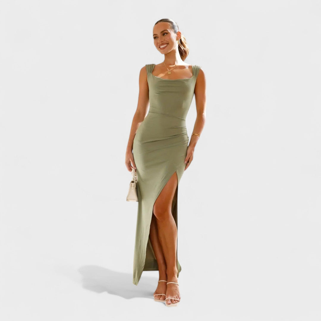 Sarella – Vestido Largo con Espalda Abierta y Lazo que redefine la sofisticación