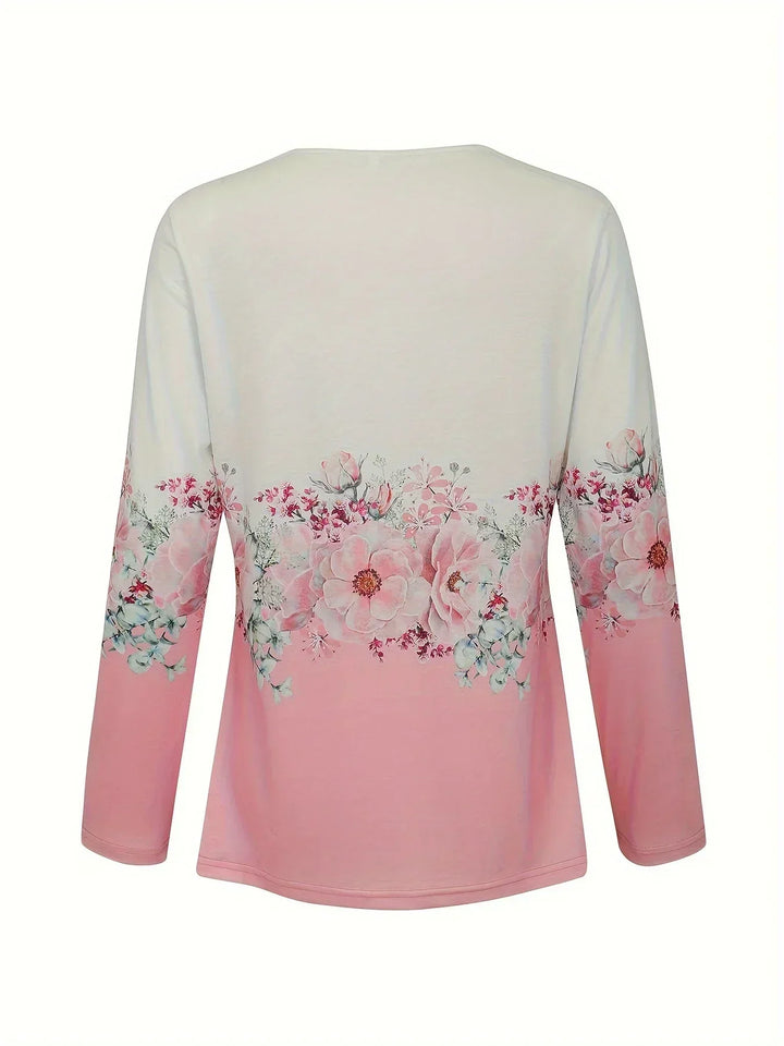 Sissy - Camiseta con estampado floral y detalles de encaje