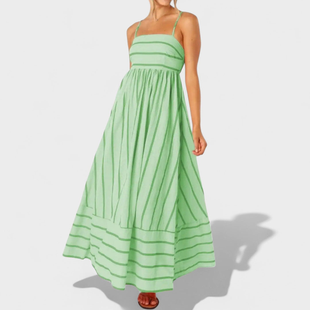 Isabel – Vestido Largo a Rayas que aporta frescura y elegancia