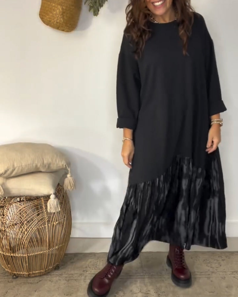 Vestido Largo con Volante Estampado