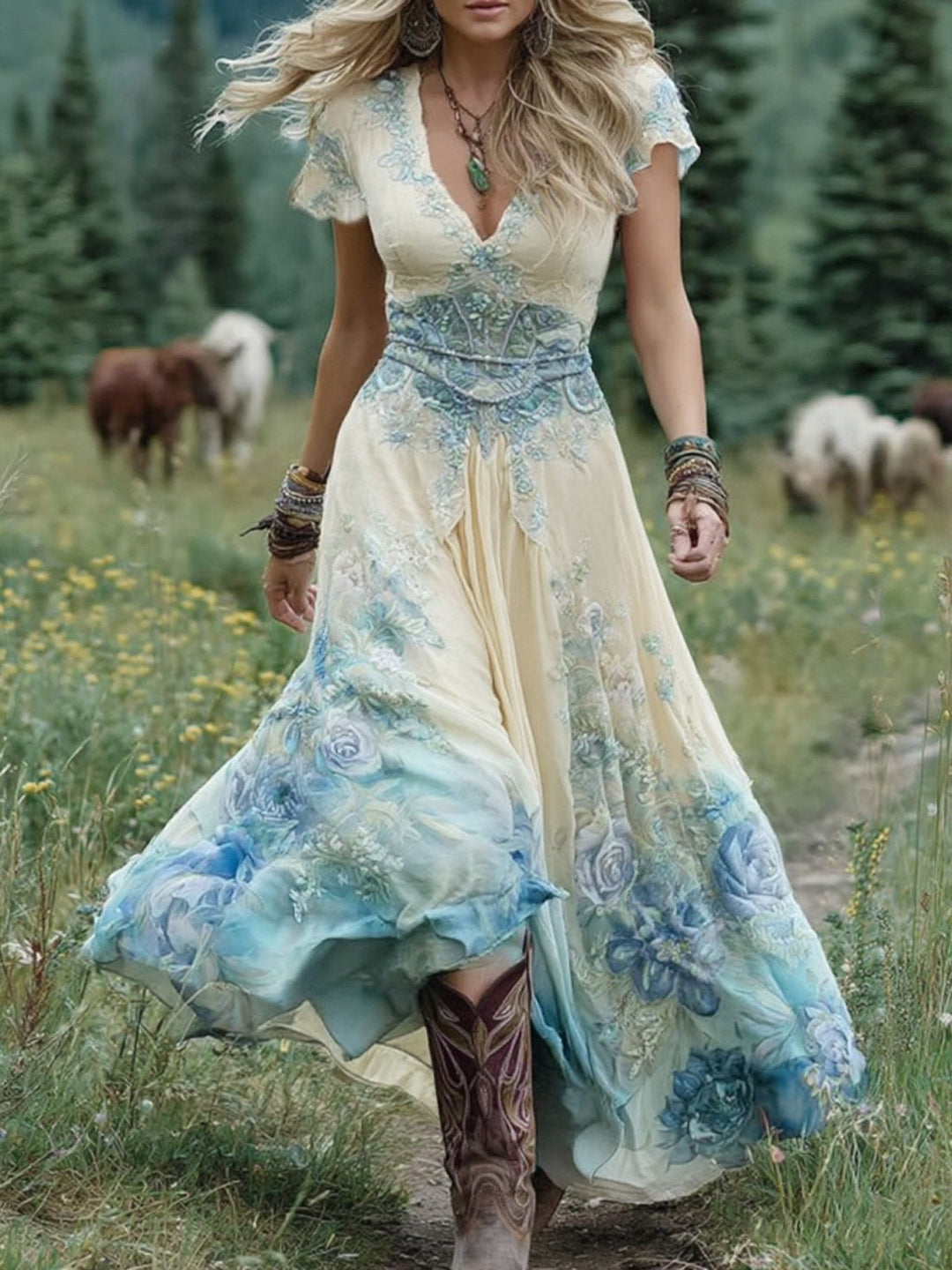 ISOLDE | VESTIDO LARGO CON DETALLES ARTESANALES Y ELEGANCIA ATEMPORAL