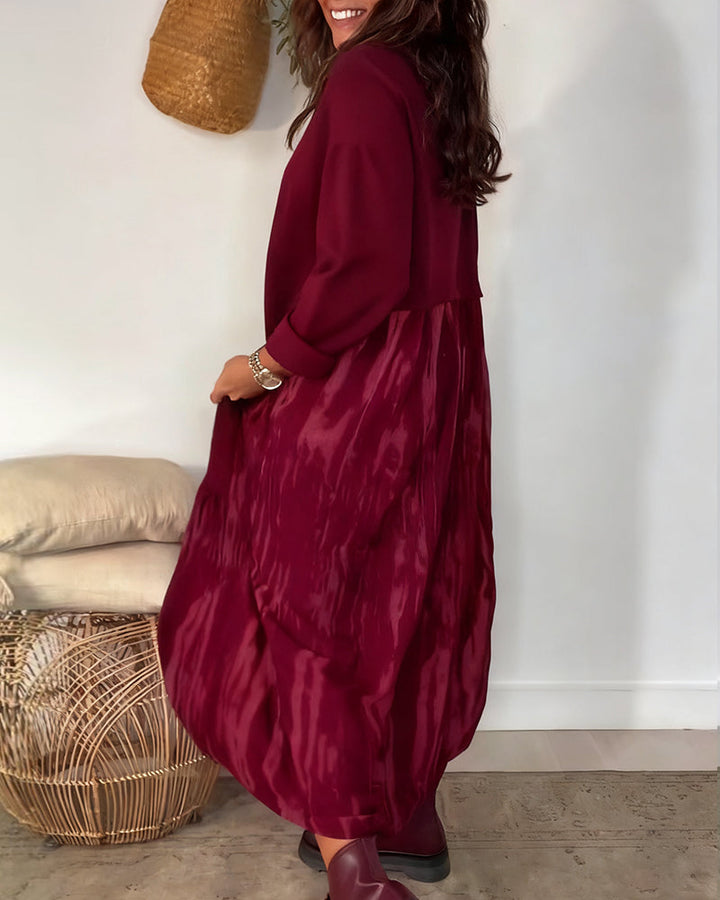 Vestido Largo con Volante Estampado