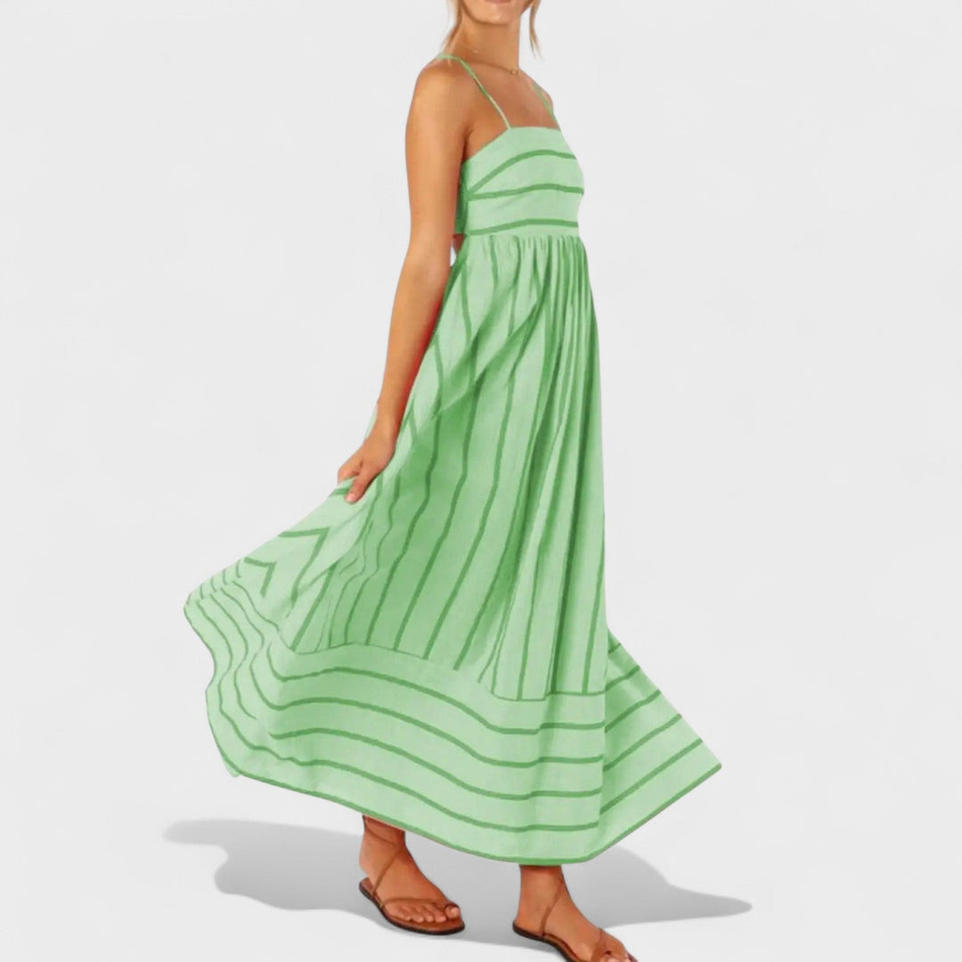 Isabel – Vestido Largo a Rayas que aporta frescura y elegancia