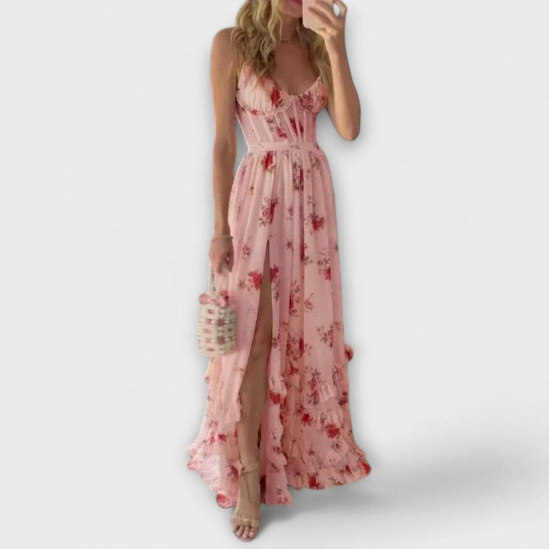 Hazel – Vestido con estampado floral que realza tu estilo