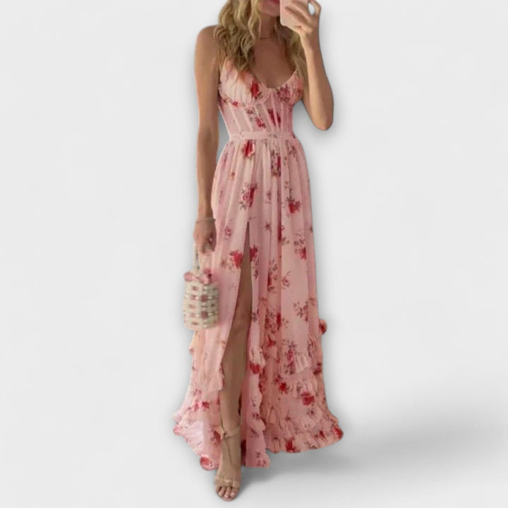 Hazel – Vestido con estampado floral que realza tu estilo