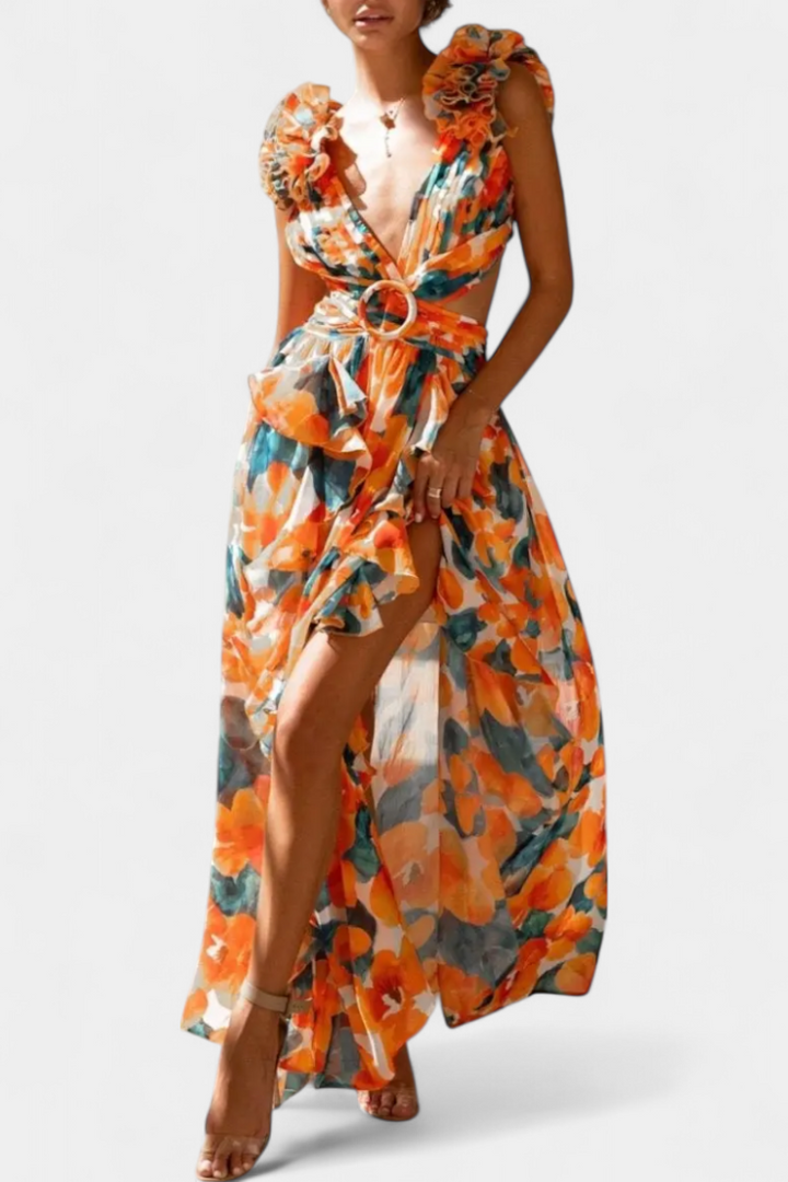 Zuleika – Vestido de Chifón con Volantes que realza tu feminidad