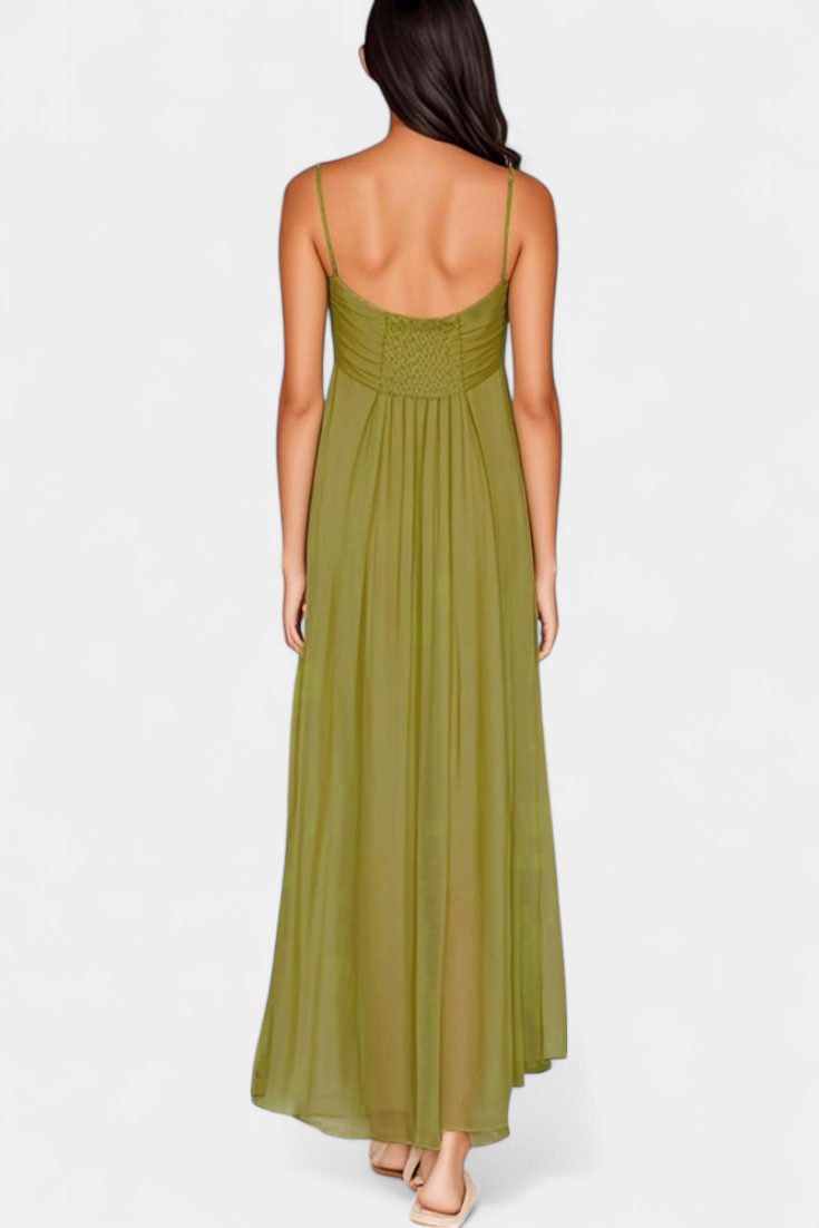 Elettra – Vestido Maxi de Tirantes Finos que realza tu elegancia romántica