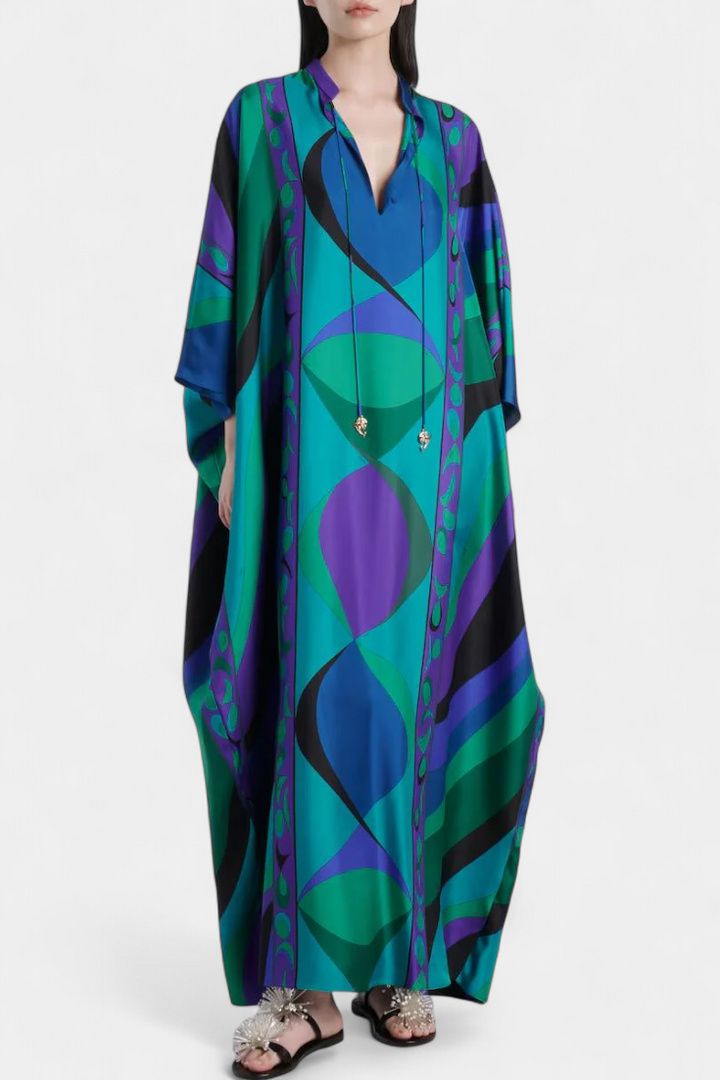 Fiorella – Kaftán con Estampado Iride que Eleva Tu Estilo