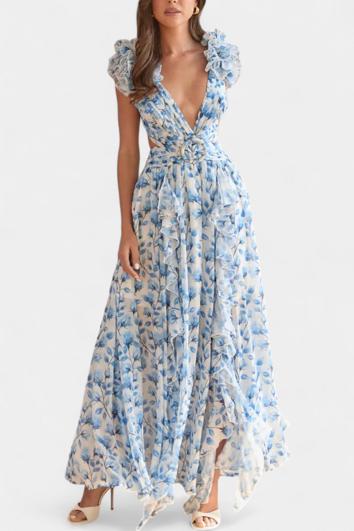 Zuleika – Vestido de Chifón con Volantes que realza tu feminidad