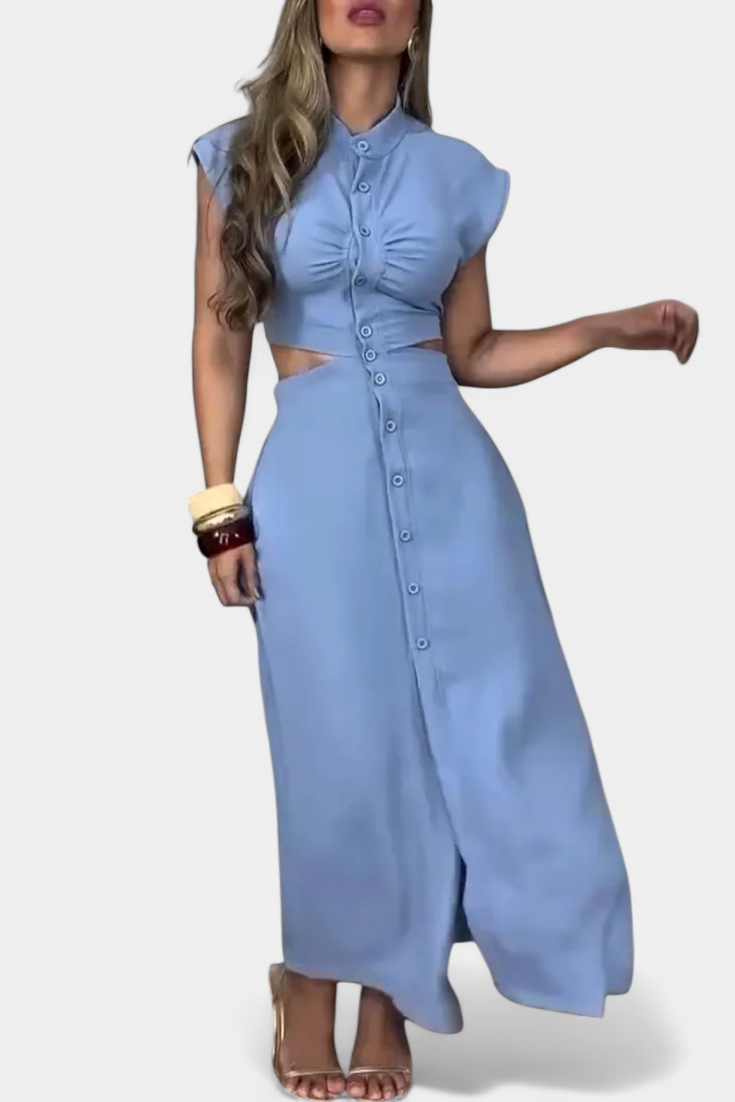 Griselda – Vestido Midi con Botones que realza tu figura