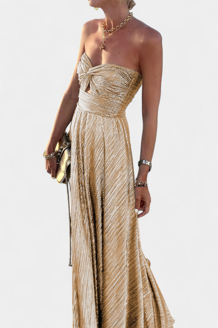 Onelia – Vestido Largo Sin Tirantes que Realza Tu Belleza Radiante