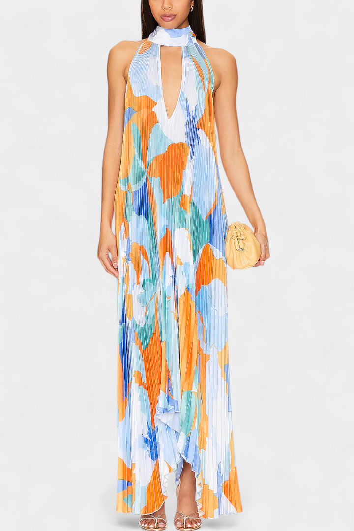 Giselle – Vestido Largo Plisado que Realza tu Elegancia