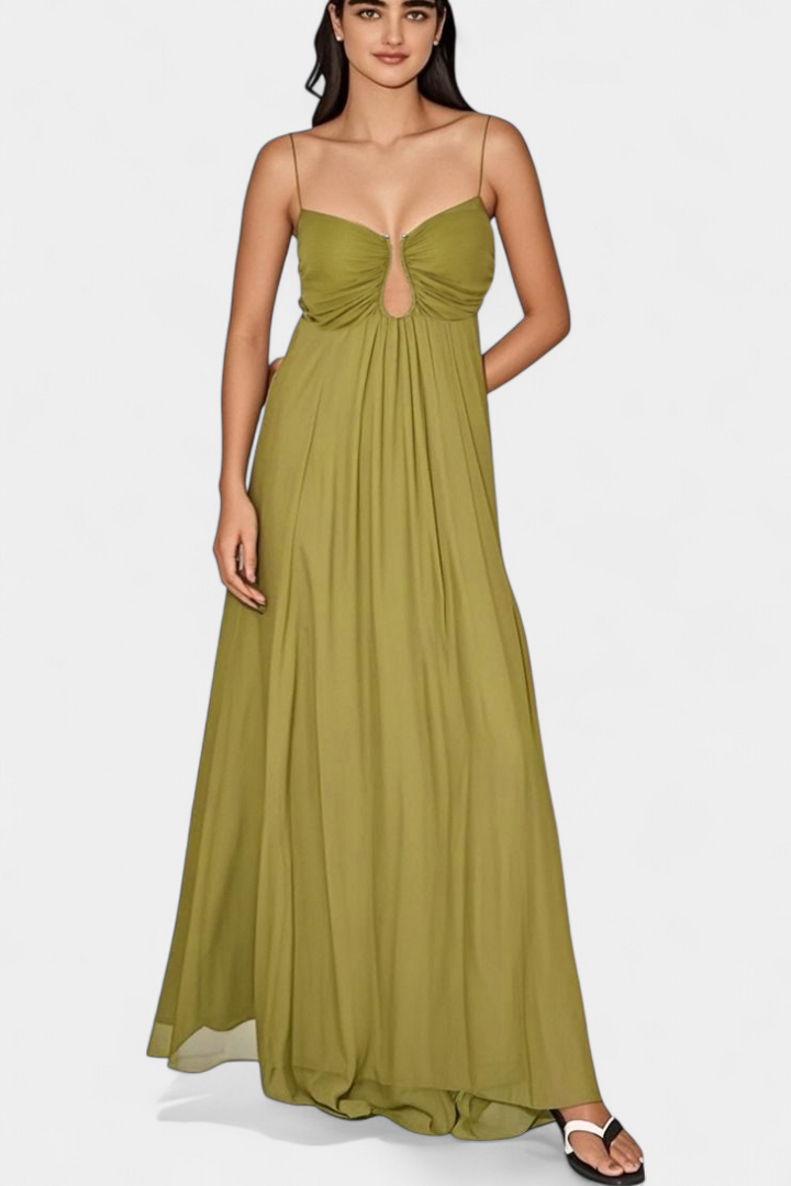 Elettra – Vestido Maxi de Tirantes Finos que realza tu elegancia romántica