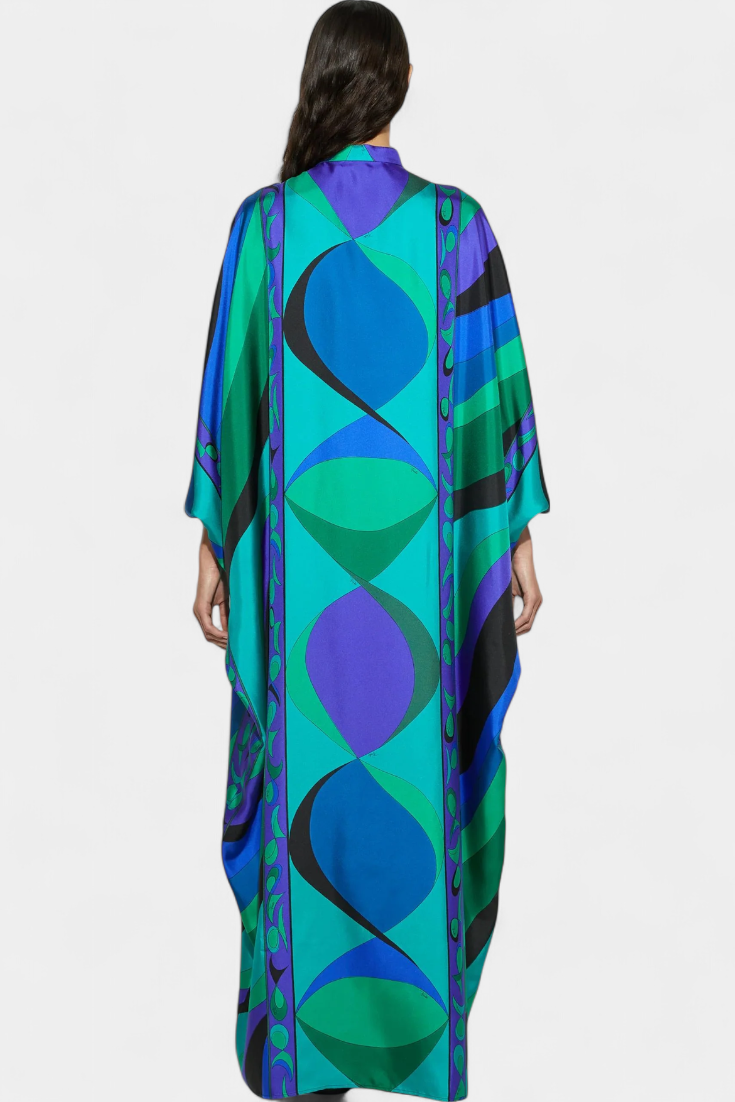 Fiorella – Kaftán con Estampado Iride que Eleva Tu Estilo