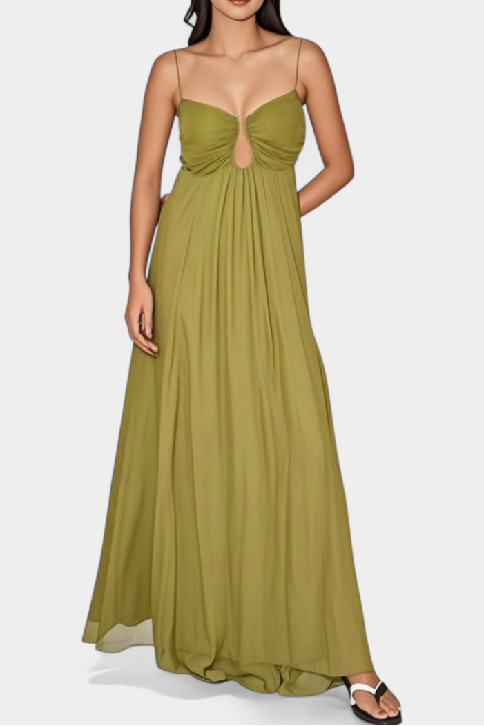 Elettra – Vestido Maxi de Tirantes Finos que realza tu elegancia romántica
