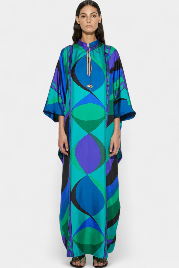 Fiorella – Kaftán con Estampado Iride que Eleva Tu Estilo