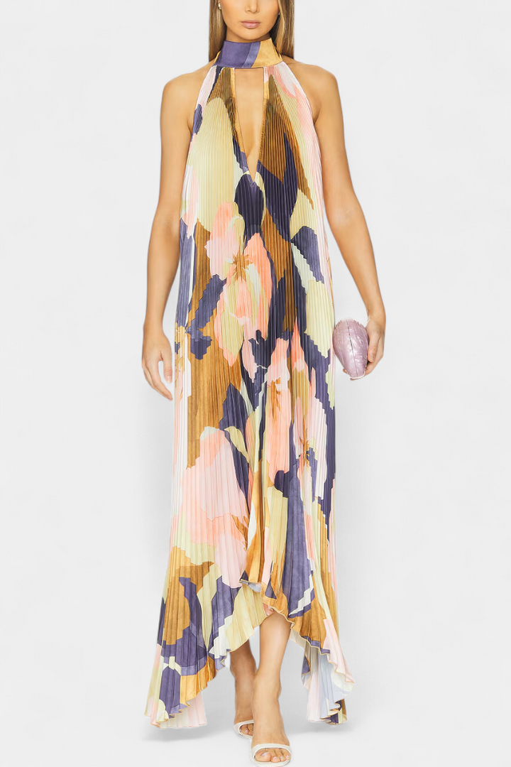 Giselle – Vestido Largo Plisado que Realza tu Elegancia