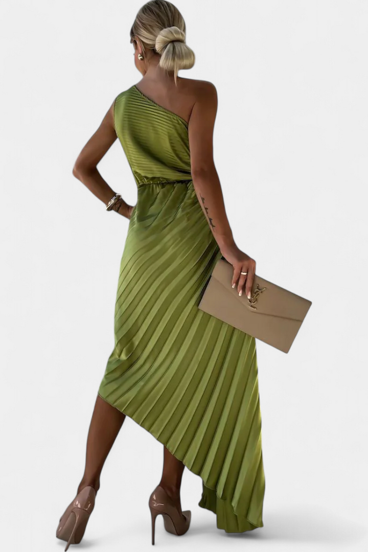 Leire – Vestido de Cóctel Asimétrico que Realza tu Feminidad