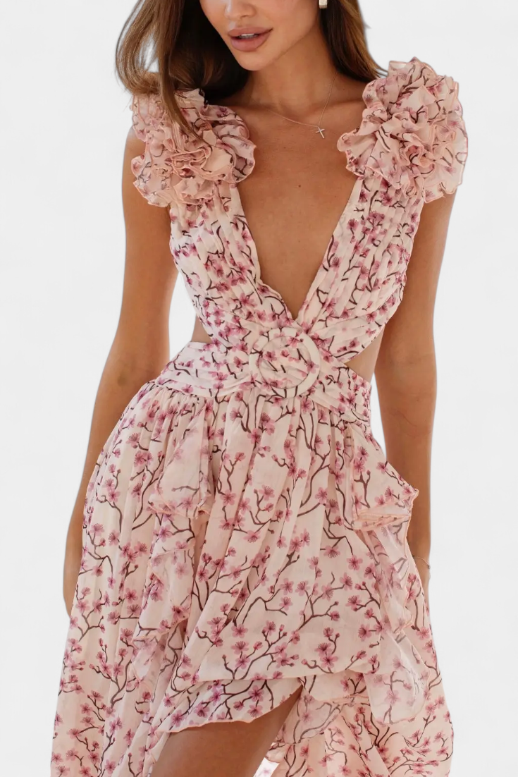 Zuleika – Vestido de Chifón con Volantes que realza tu feminidad