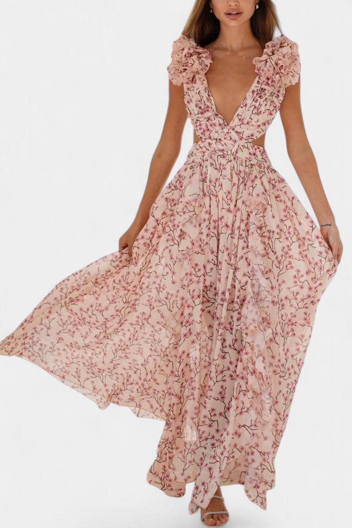 Zuleika – Vestido de Chifón con Volantes que realza tu feminidad