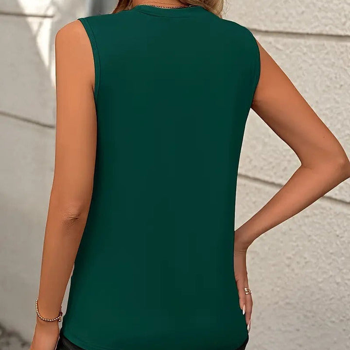 Top sin mangas para mujer con diseño estructurado cuello redondo - Inés