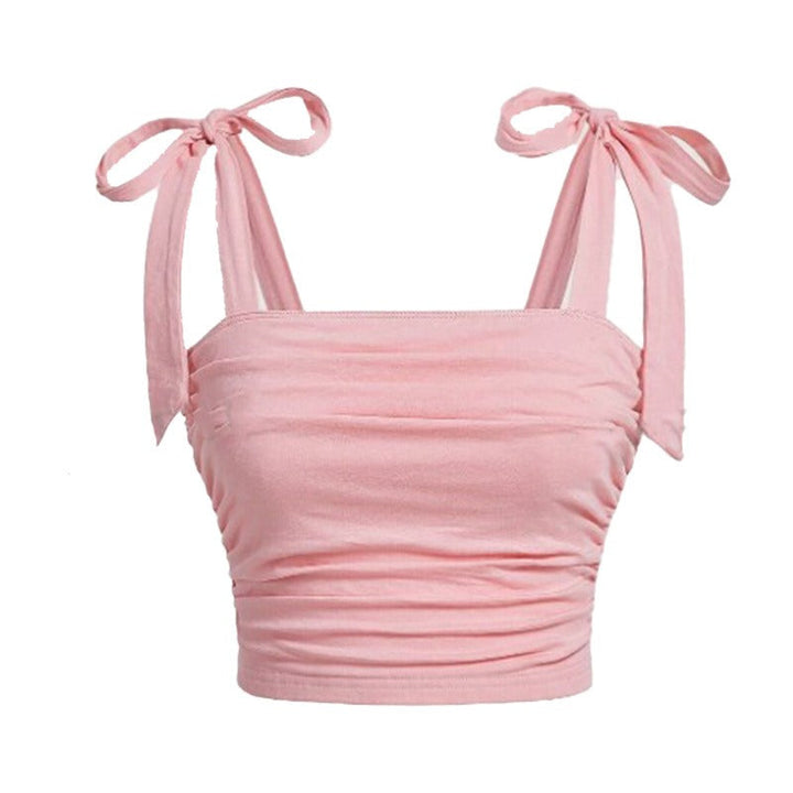 Top corto de mujer con tirantes anudados - Amélie