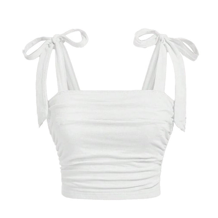 Top corto de mujer con tirantes anudados - Amélie