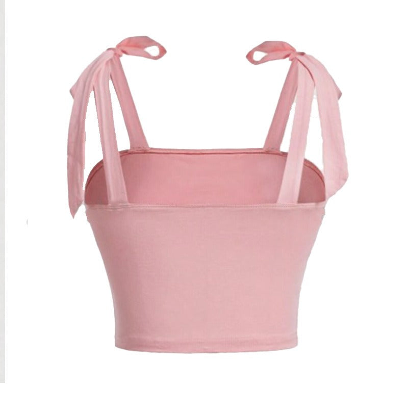 Top corto de mujer con tirantes anudados - Amélie