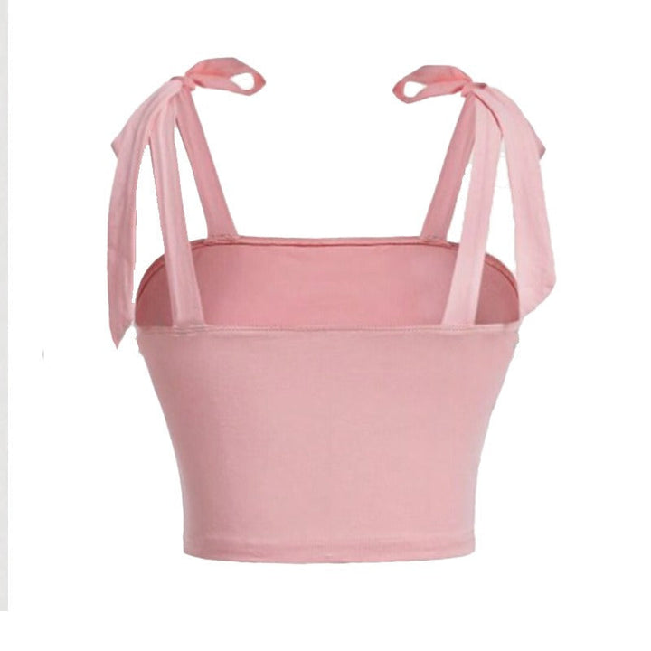 Top corto de mujer con tirantes anudados - Amélie