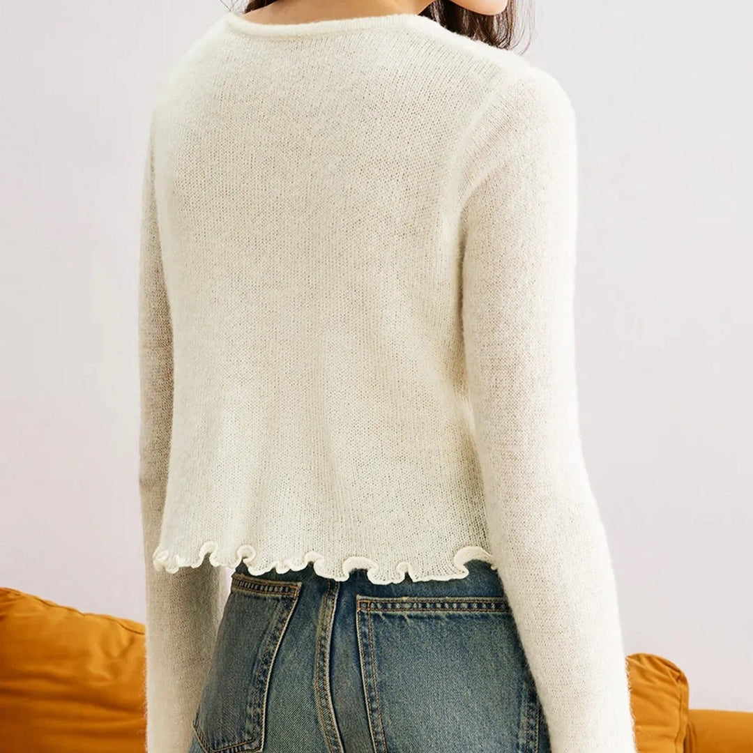 Cárdigan para mujer manga larga con botones florales - Elena