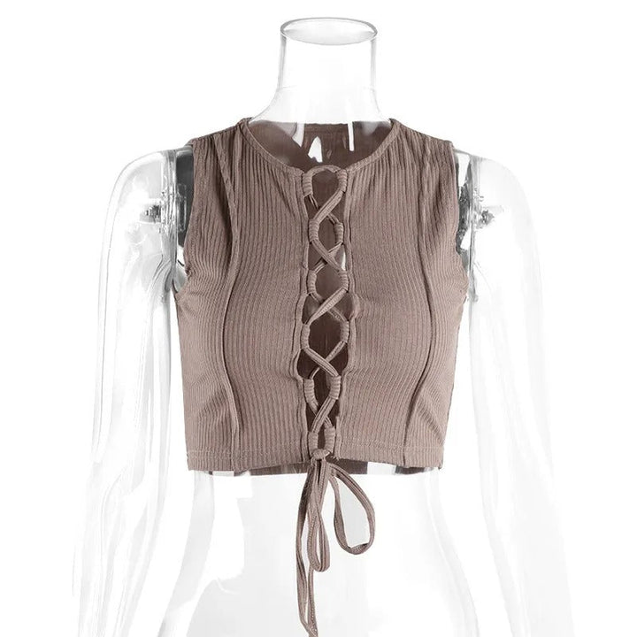 Top sin mangas para mujer canalé detalle frontal cruzado - Iris