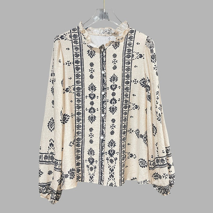 Blusa mujer algodón bordado estilo bohemio - Solène