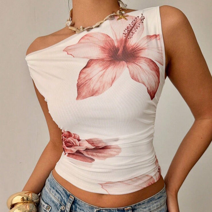 Top mujer sin mangas estampado floral entallado - Maelis