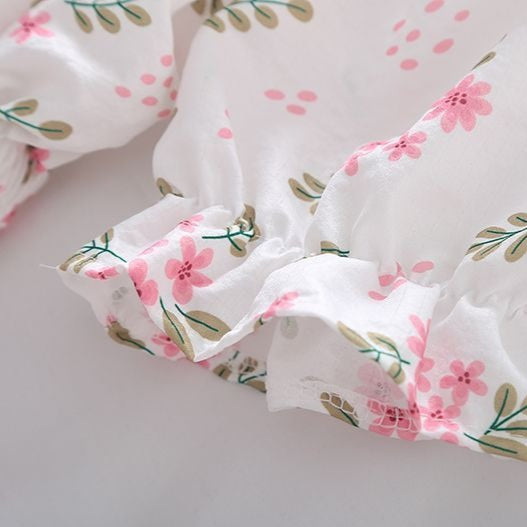 Blusa para mujer floral con nido de abeja y mangas abullonadas estilo romántico - Lía