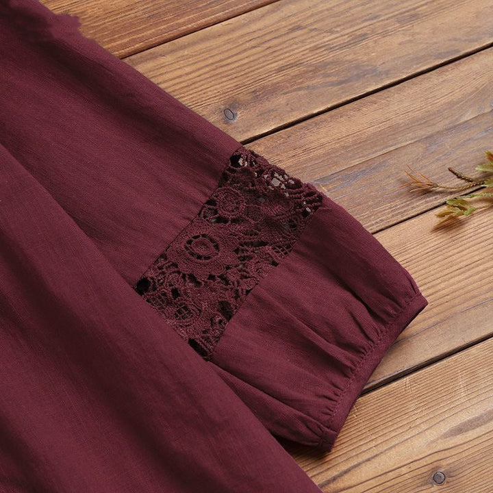 Blusa mujer encaje y lazo frontal - Marena