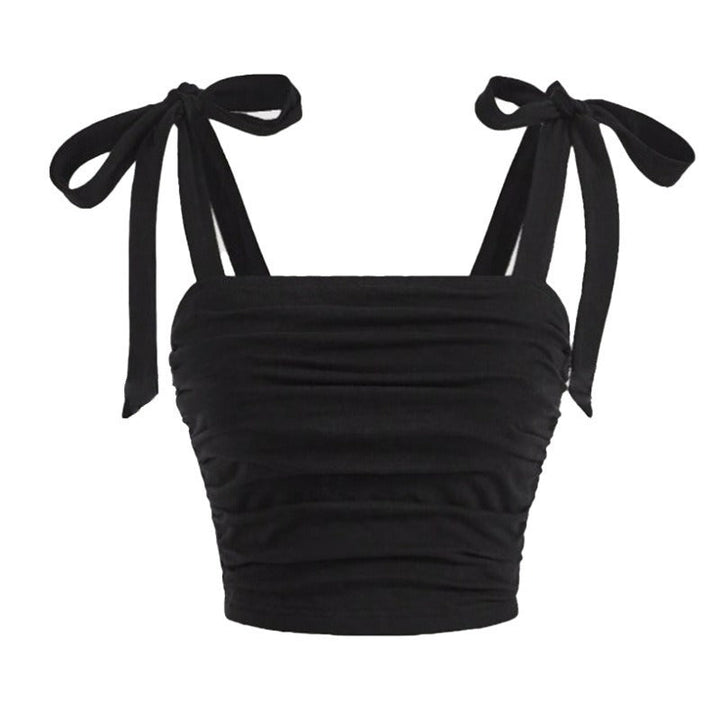 Top corto de mujer con tirantes anudados - Amélie
