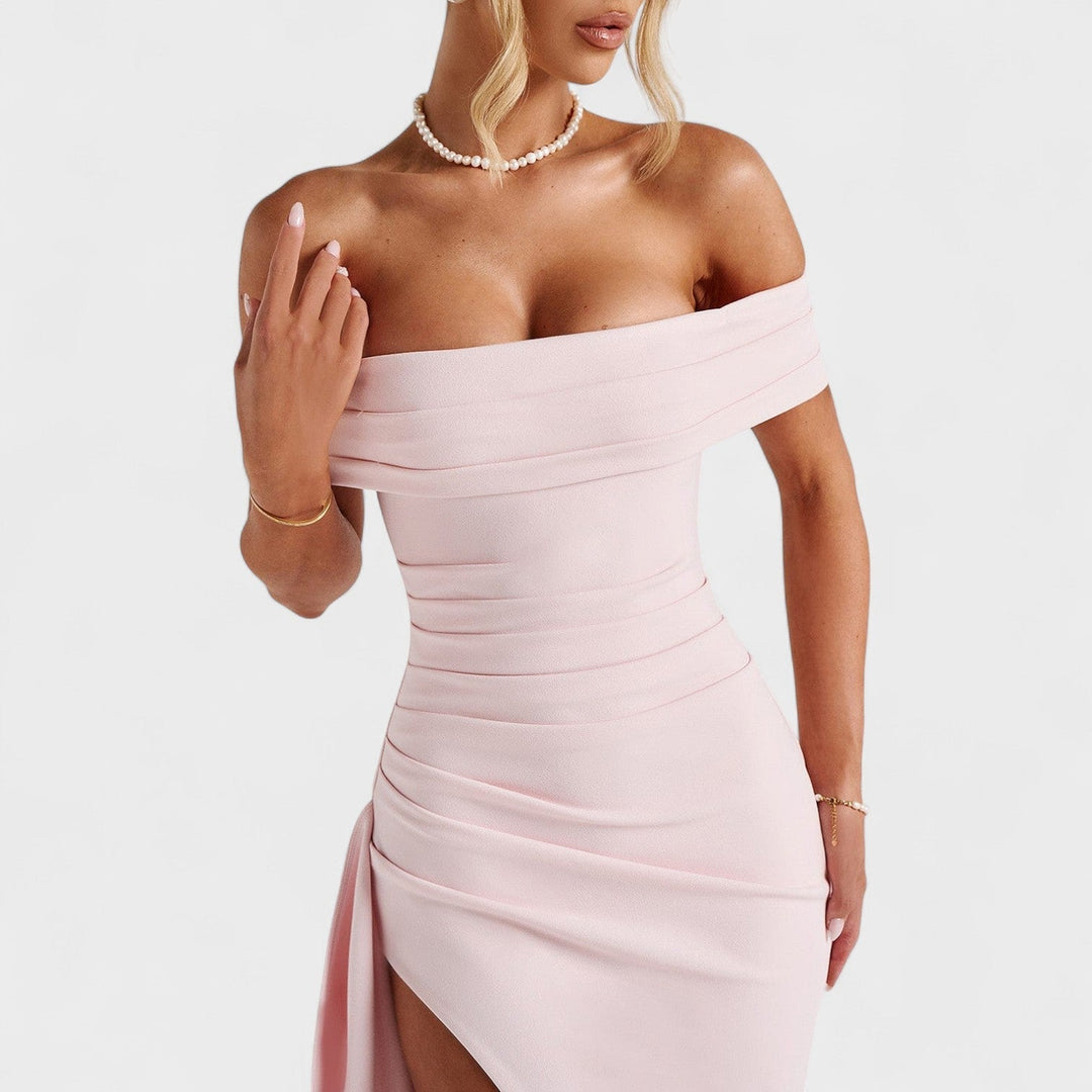 Joyce – Vestido Bardot Largo que realza tu elegancia seductora