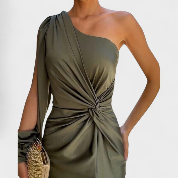 Kelly – Vestido Asimétrico de Fiesta que realza tu elegancia