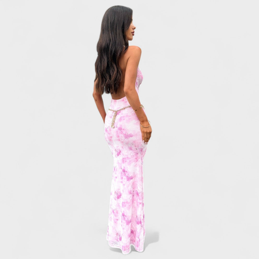 Mara – Vestido Floral Rosa que Realza Tu Feminidad