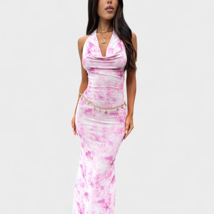 Mara – Vestido Floral Rosa que Realza Tu Feminidad