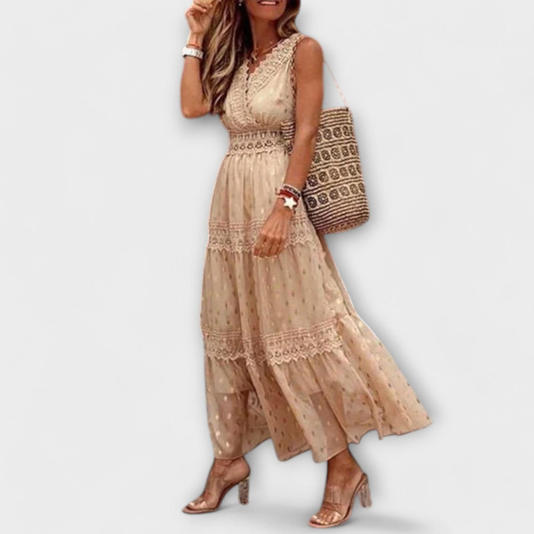 Lola – Vestido largo con encaje boho que irradia encanto