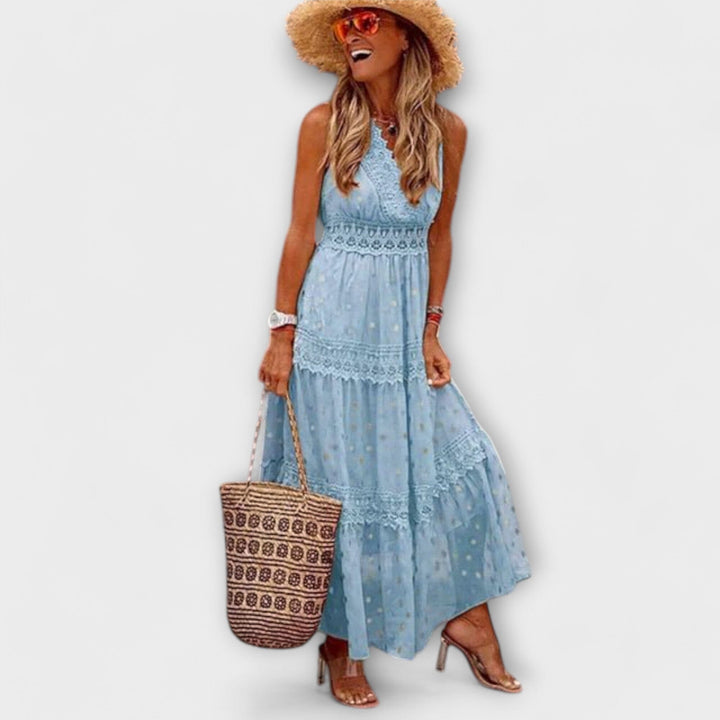 Lola – Vestido largo con encaje boho que irradia encanto