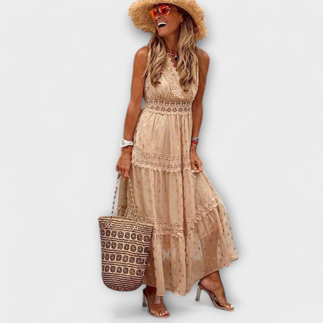 Lola – Vestido largo con encaje boho que irradia encanto