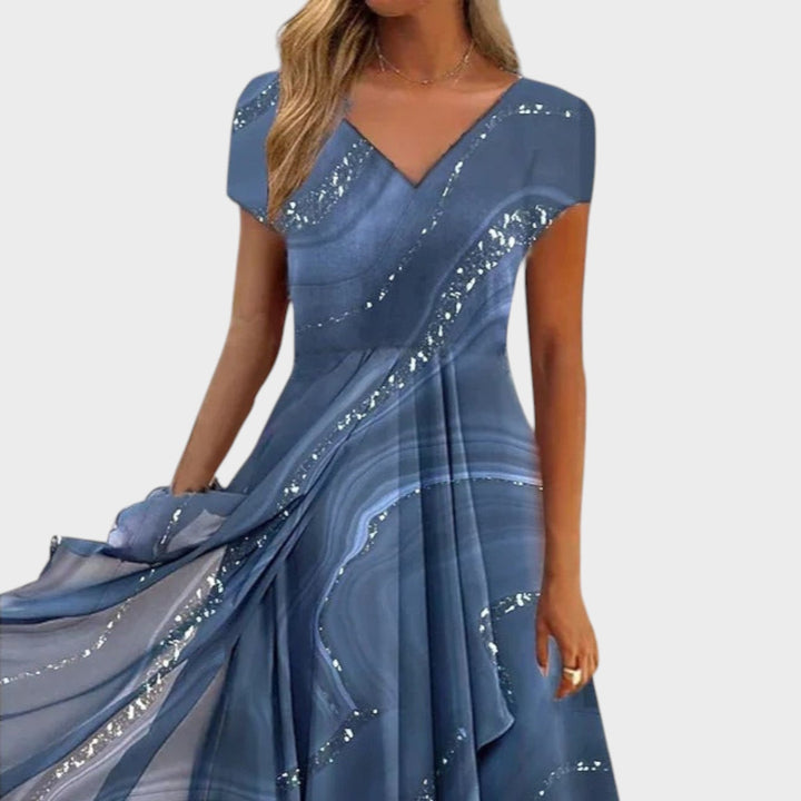 Naomi – Vestido Midi con Escote en V que realza tu estilo sofisticado