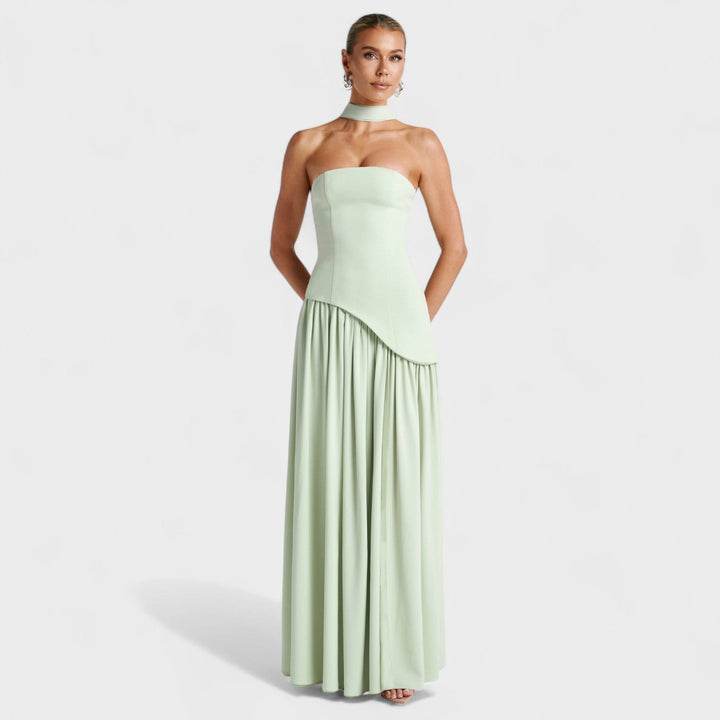 Maliyah – Vestido Corte Asimétrico Menta que Realza Tu Elegancia