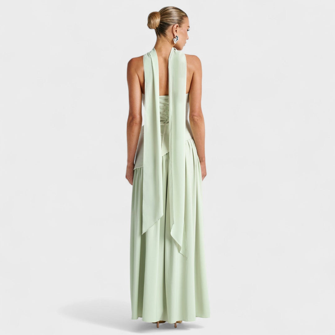 Maliyah – Vestido Corte Asimétrico Menta que Realza Tu Elegancia